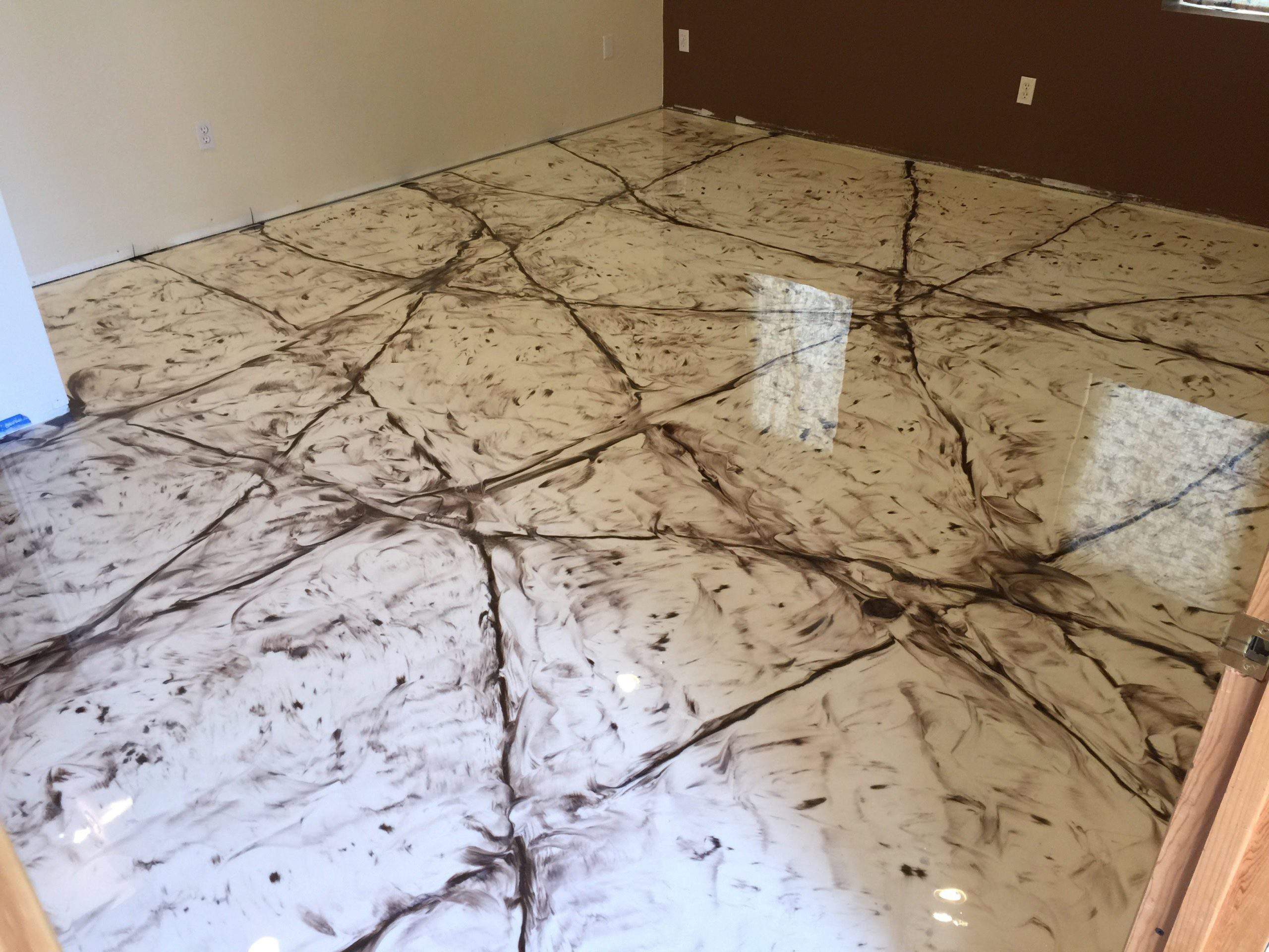 White Calacatta Liquid Marble Epoxy Flooring